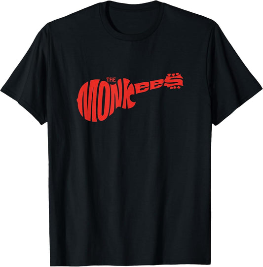 The Monkees Classic Red Guitar Logo Black