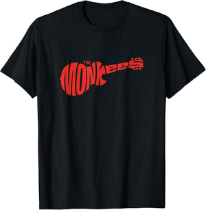 The Monkees Classic Red Guitar Logo Black