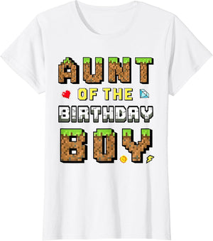 Aunt of The Birthday Boy Gamer Pixel Birthday Party Matching