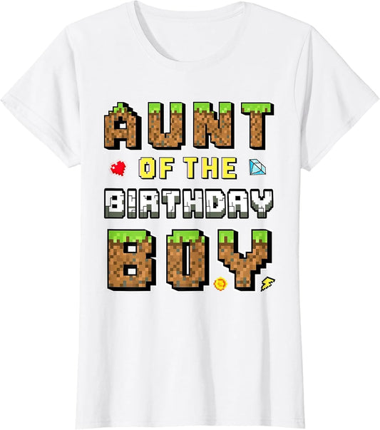 Aunt of The Birthday Boy Gamer Pixel Birthday Party Matching