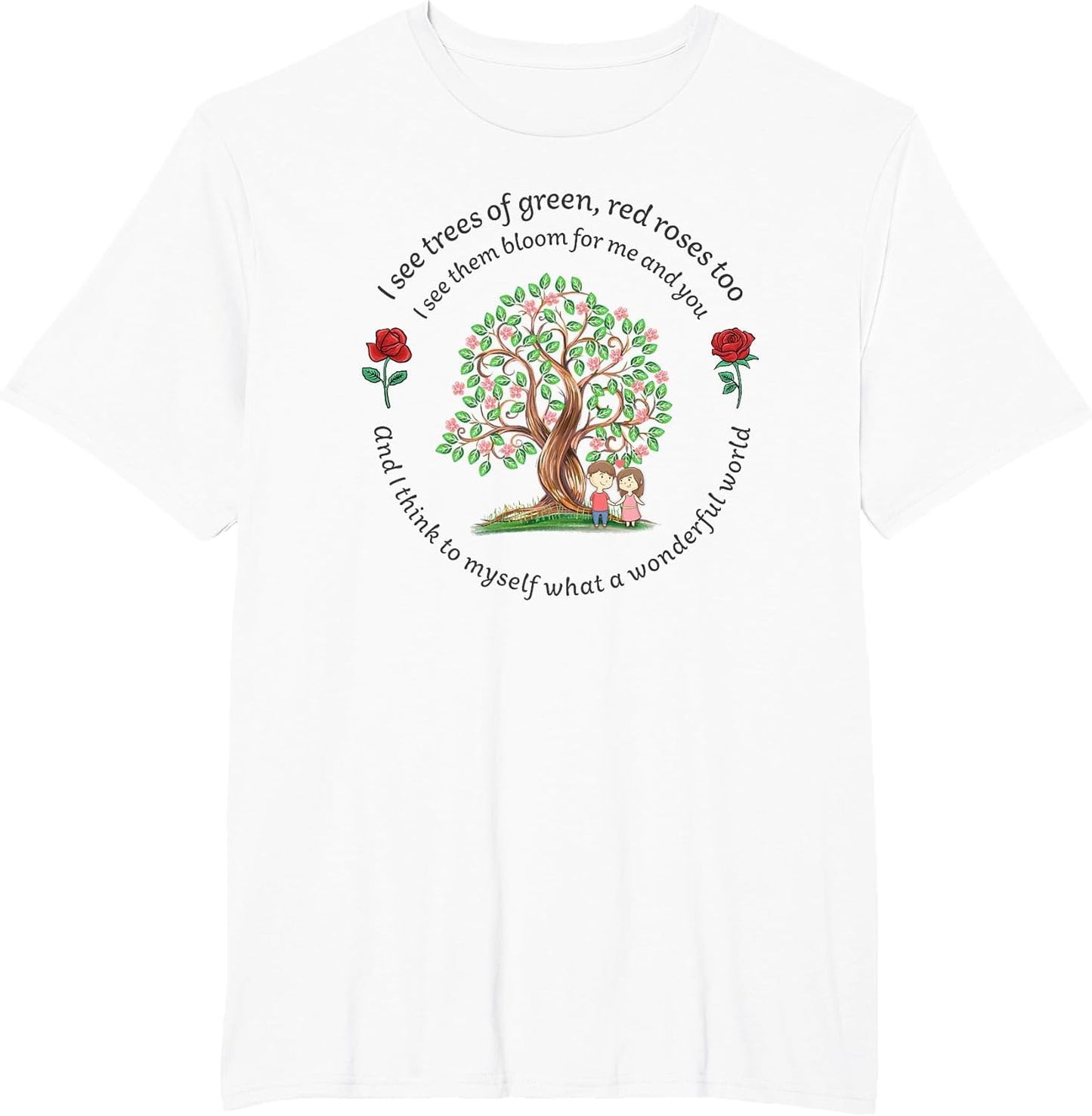 What A Wonderful World Couple with Tree and Roses