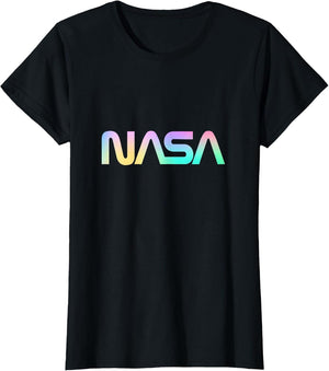 80's Vintage NASA Worm Logo - Rainbow Gradient
