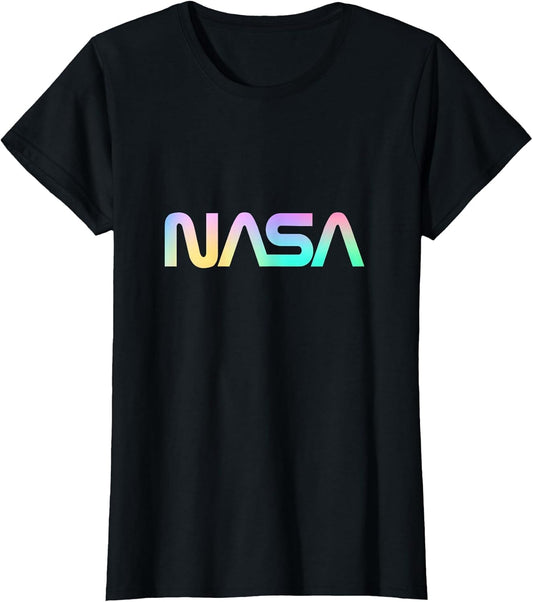 80's Vintage NASA Worm Logo - Rainbow Gradient