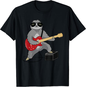 Funny Sloth Playing Guitar Rocker Heavy Metal Slow Jam Music