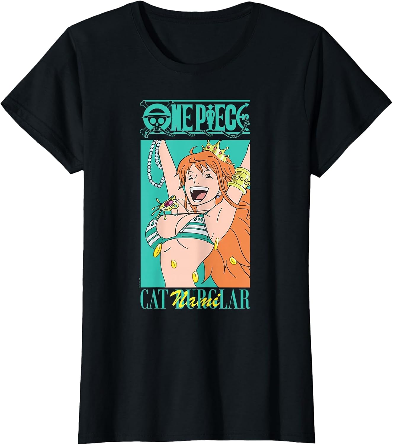 One Piece Anime Cat Burglar Nami Teal Logo