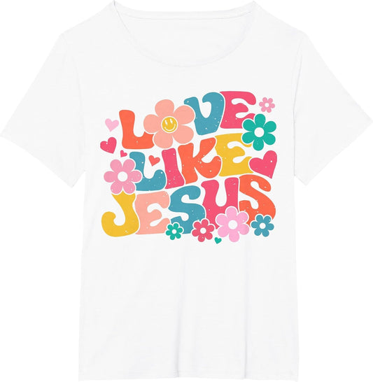 Love Like Jesus Christian Bible Verse Trendy Floral Heart