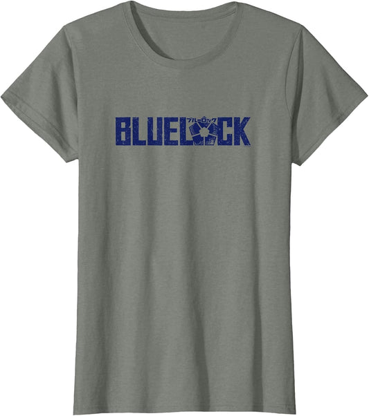 Blue Lock Official Epic Blue Bold Distressed Big Chest Logo