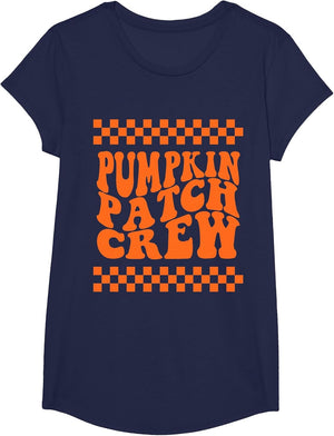 Pumpkin Patch Crew Toddler Boy Groovy Girl Retro Halloween