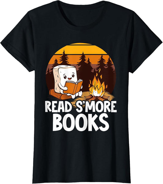 Read S'More Books Cute Campfire Reading Book Lovers