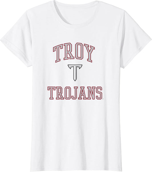 Troy Trojans Logo White Officially Licensed