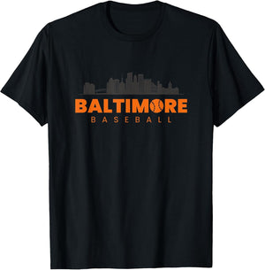 Baltimore Baseball Minimalist City Skyline Baseball Lover