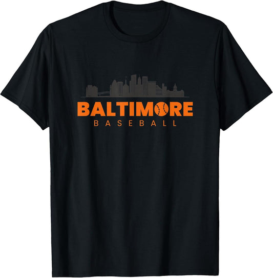 Baltimore Baseball Minimalist City Skyline Baseball Lover