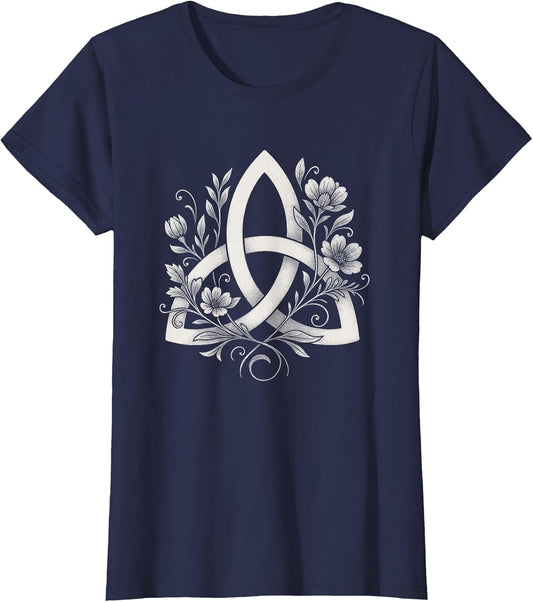 Celtic Knot Triquetra Druid Floral Flowers Pagan Symbol Art
