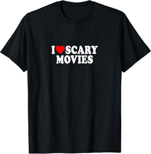 I Love Heart Scary Movies Minimalist Halloween Spooky Films