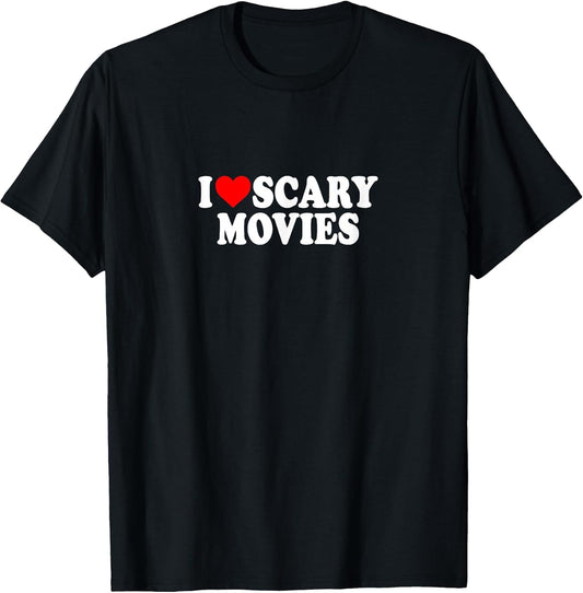 I Love Heart Scary Movies Minimalist Halloween Spooky Films
