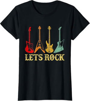 Vintage Retro Lets Rock Rock n Roll Guitar