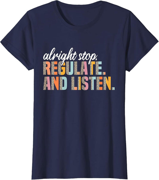 Alright Stop Regulate and Listen School Counselor Leopard