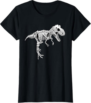 Funny Dinosaur Art Women Boys Girls Dino Skeleton