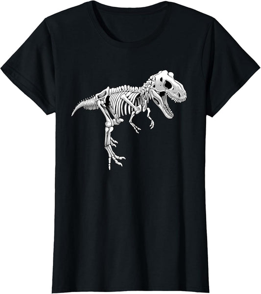 Funny Dinosaur Art Women Boys Girls Dino Skeleton