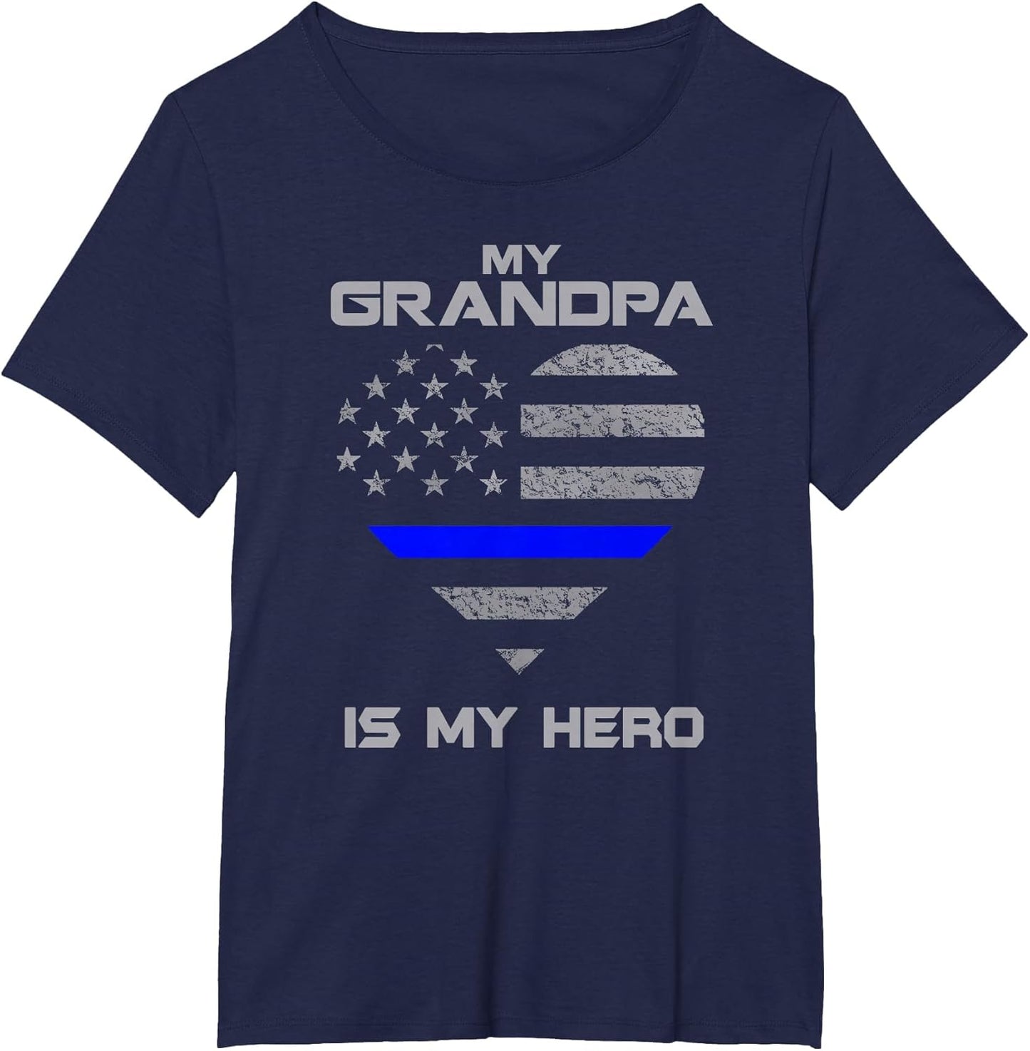 Thine Blue Line Flag Heart My Grandpa is My Hero Police