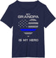 Thine Blue Line Flag Heart My Grandpa is My Hero Police