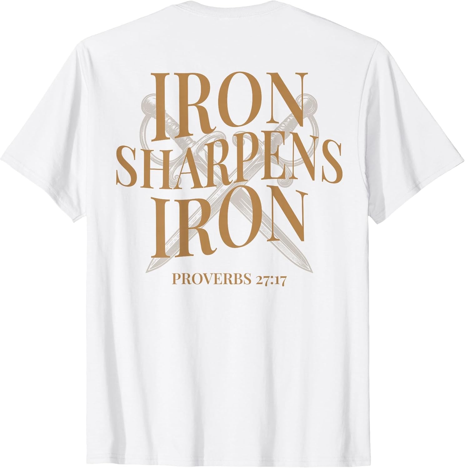 (ON Back) Iron Sharpens Iron Bible Verses Christian Gym