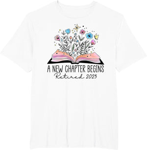 Floral Book a New Chapter Begins Retired Retirement Teacher