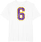 Purple Gold Number 6 Jersey Player Uniform #6 Grunge