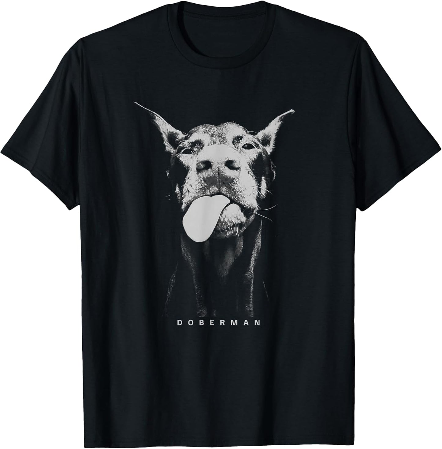 Playful Doberman Serving Attitude with a Tongue-Out Smirk