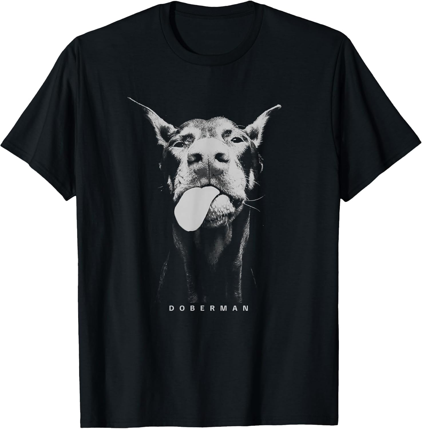 Playful Doberman Serving Attitude with a Tongue-Out Smirk