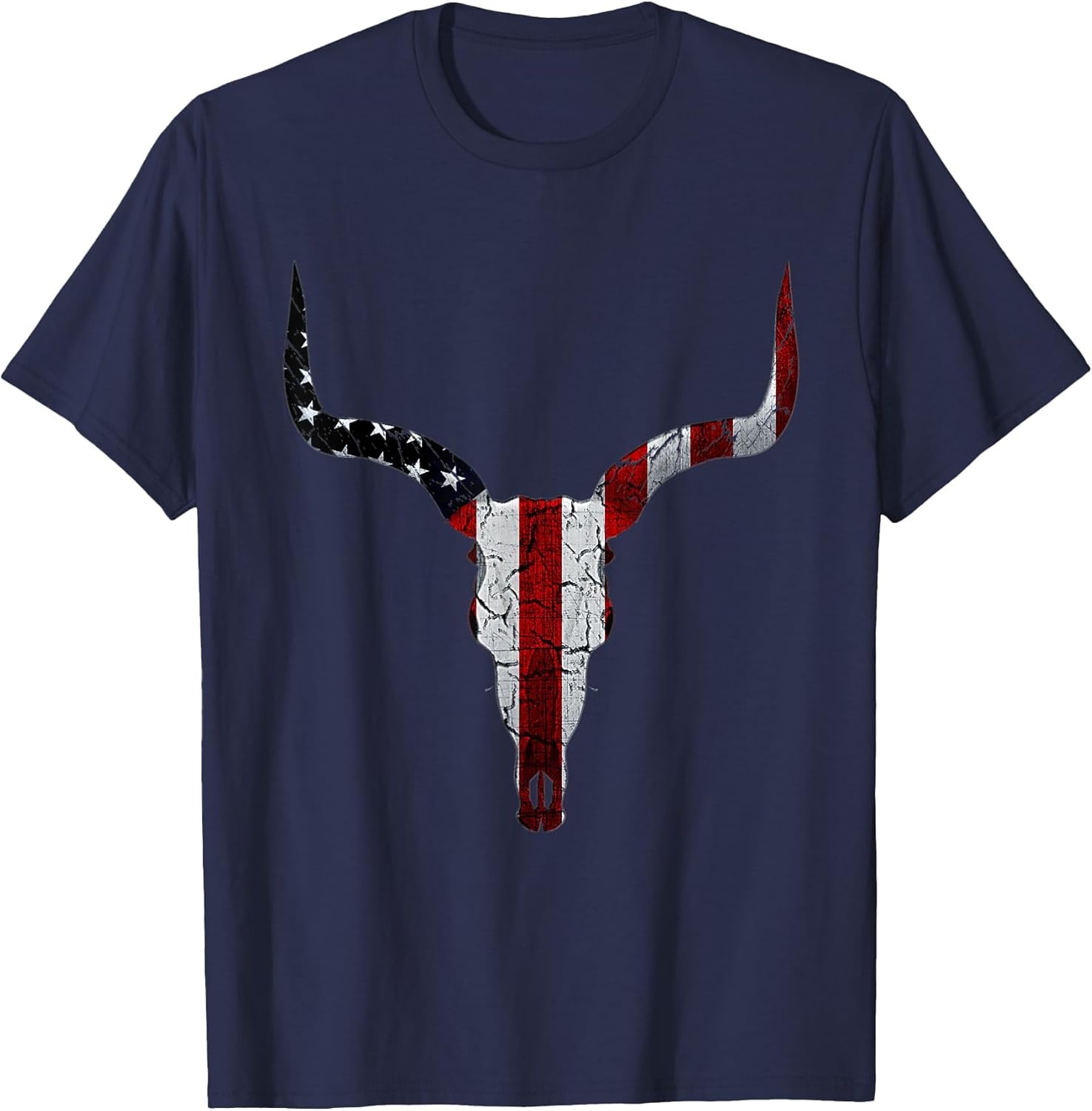 Bull Skull American Flag Cow Skull Western Graphic Wild West