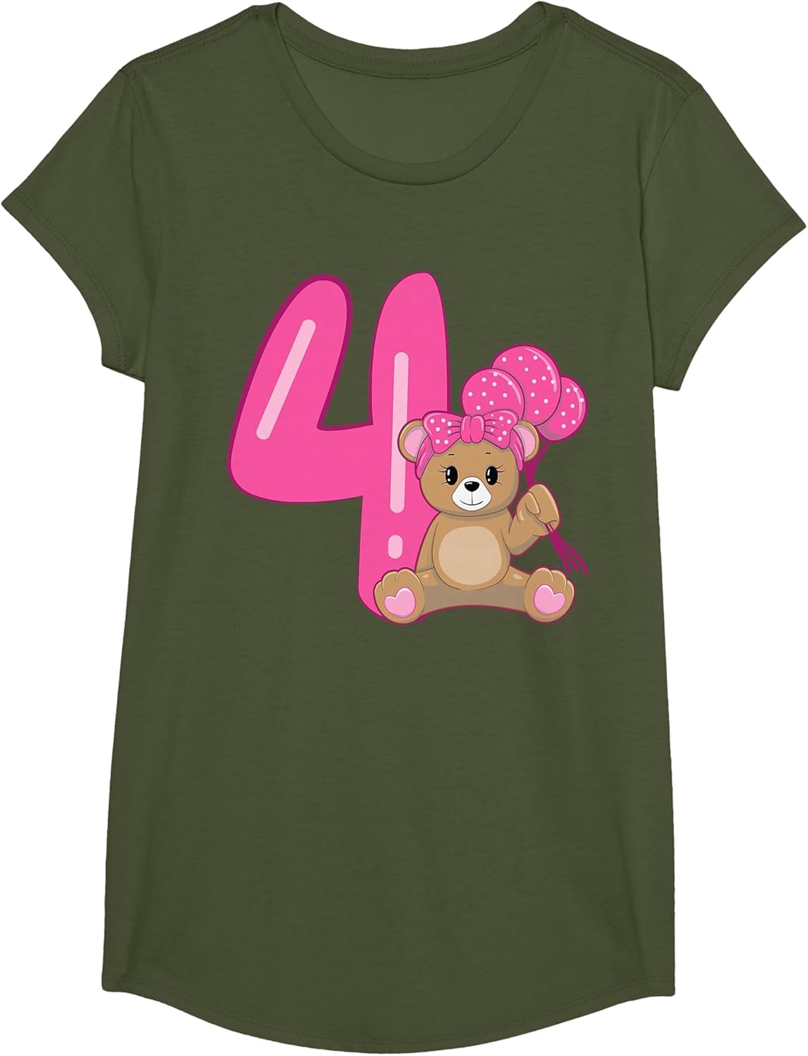 Teddy Bear Cute 4th Birthday Girl Balloons Birthday Party
