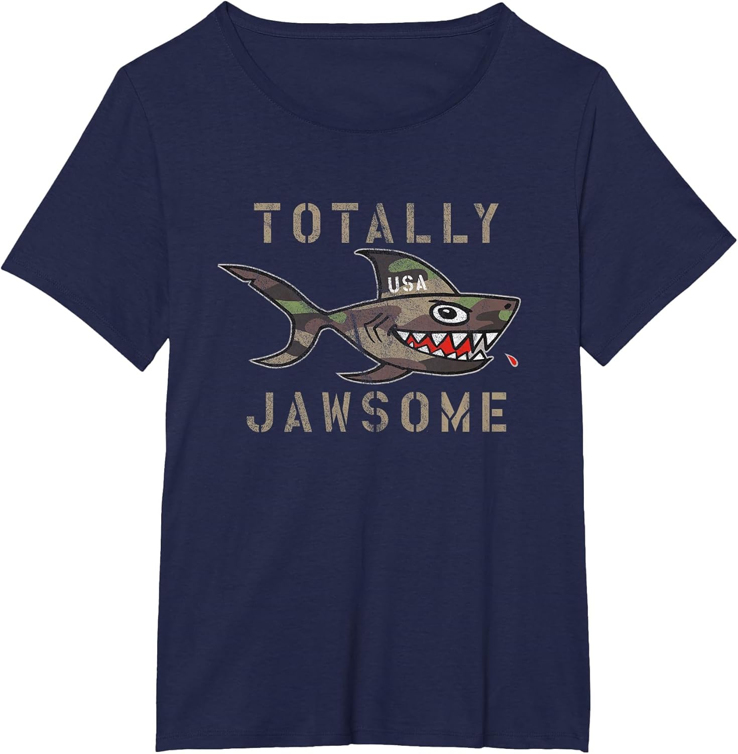 Totally Jawsome Camo Shark T Shirt