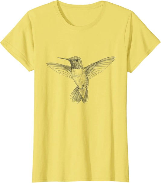 Vintage Hummingbird Drawing Art Design