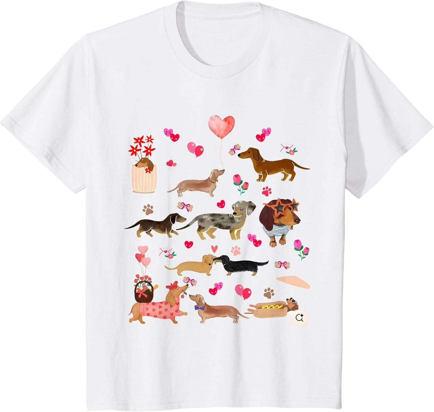Cute Dachshund Valentine Heart Lover Doxie in Dog Dress