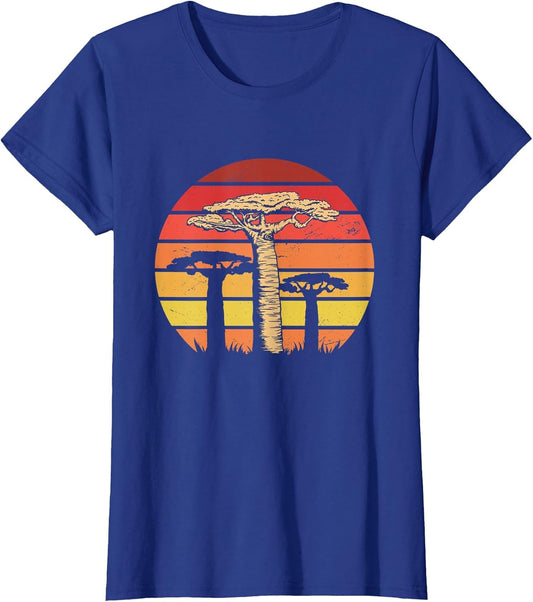 Baobab Tree on Vintage Sunset, Dendrology, Baobab