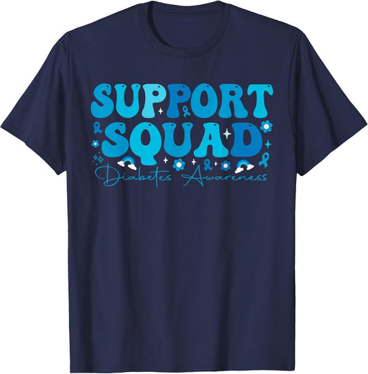 Support Squad Diabetes Awareness Groovy Diabetic Men Women