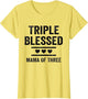 Triple Blessed Mama of Three Boys Girls Kids Blessed Mom