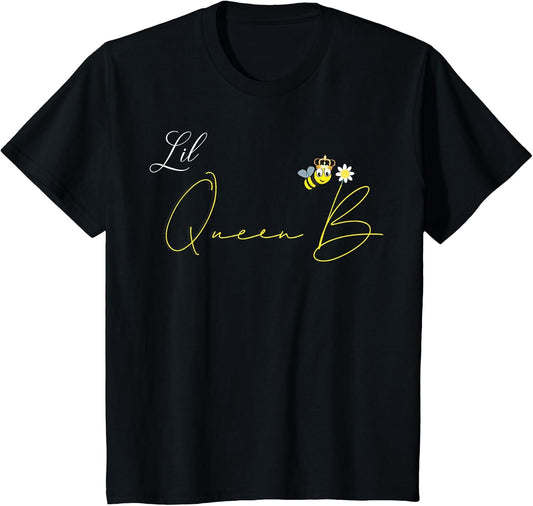 Kids Lil Queen B Shirt Bee Top Graphic Funny
