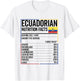 Ecuadorian Nutrition Facts Food Camiseta Ecuador Ecuadoriana