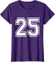Number 25 Varsity Sports Team Jersey 25th Birthday 25 Years