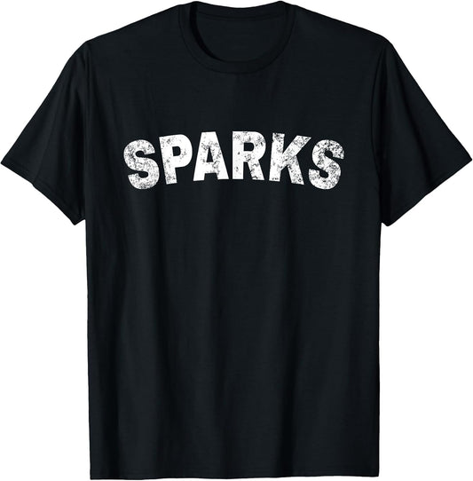 Vintage Sparks White Text Apparel