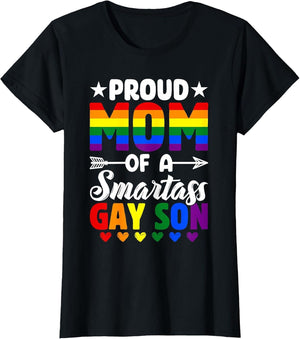 Proud Mom of A Smartass Gay Son LGBTQ Pride Flag Mothers Day