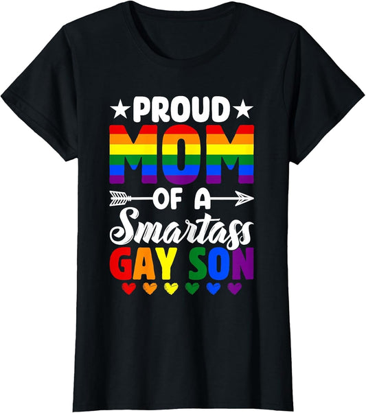 Proud Mom of A Smartass Gay Son LGBTQ Pride Flag Mothers Day