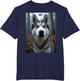 Siberian Husky Selfie with UFOs Husky Dog Lover UFO Graphic