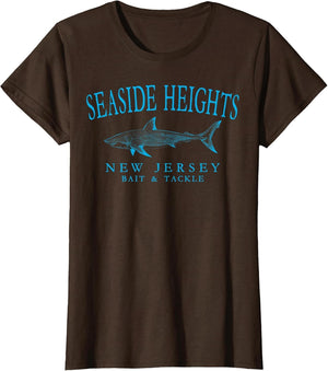 Seaside Heights New Jersey Shark Retro Arched Cyan Letters