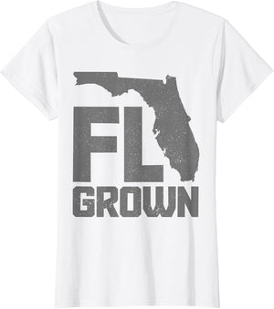 Florida FL Grown State Map Pride Vintage