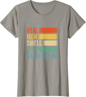 Retro Funny BBQ Grilling Real Men Smell Like Barbeque Grill
