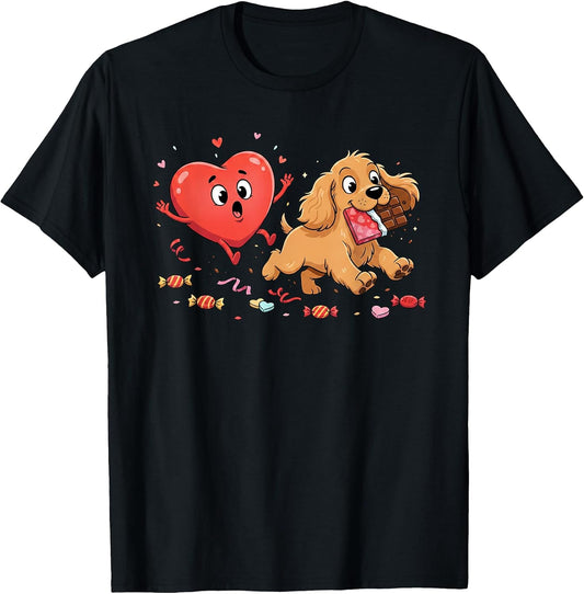 Funny Cocker Spaniel Heart Valentine Dog Kids