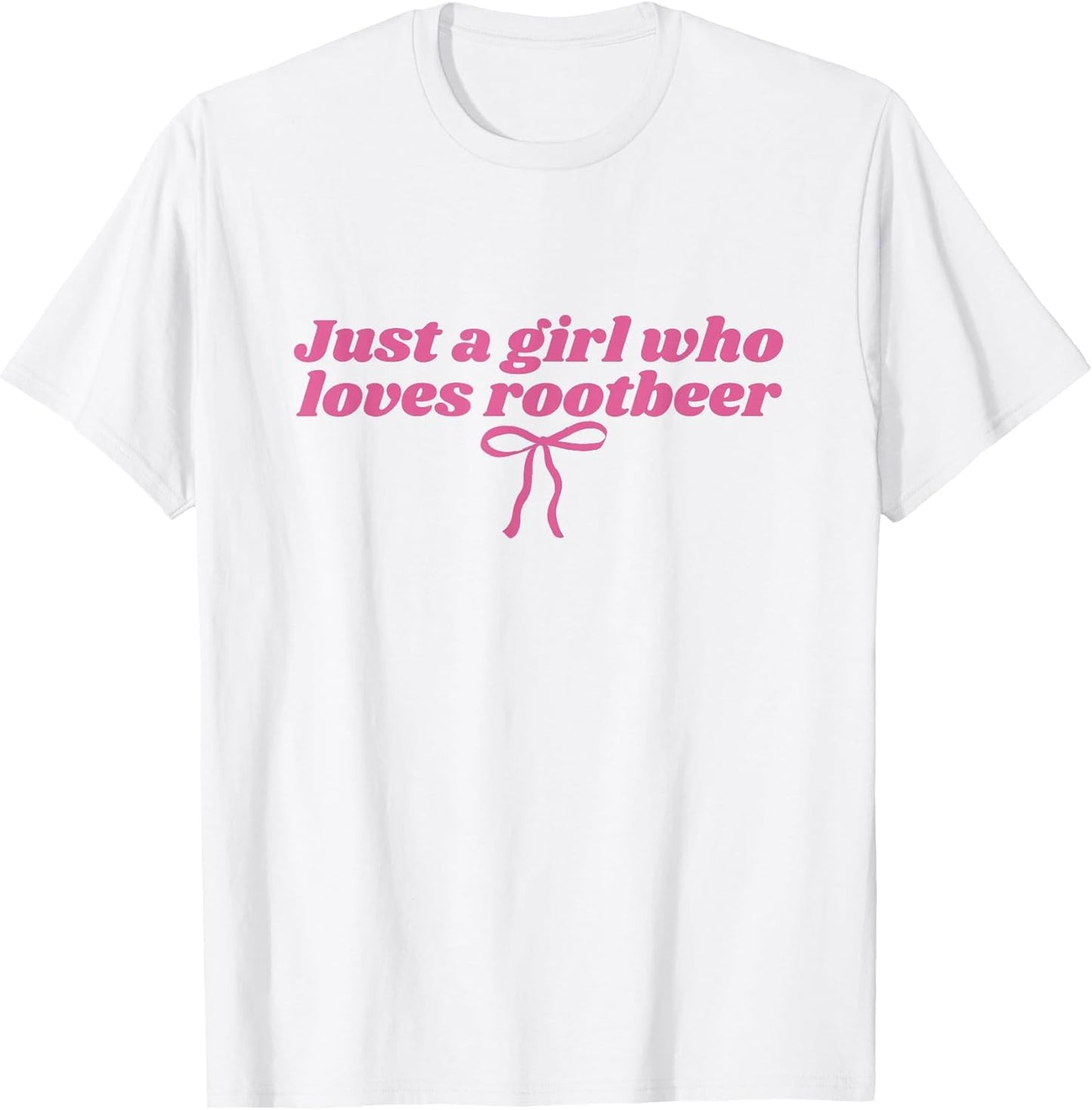 Just a Girl who Loves Rootbeer Pink Coquette Bow